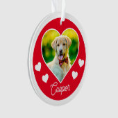 Hunde Foto Herz Personalisiert Weihnachten Ornament (Vorderseite)
