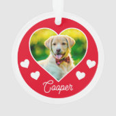 Hunde Foto Herz Personalisiert Weihnachten Ornament (Rückseite)