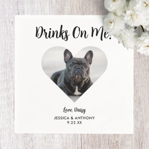 Hunde-Foto-Hochzeits-Cocktailservietten Serviette