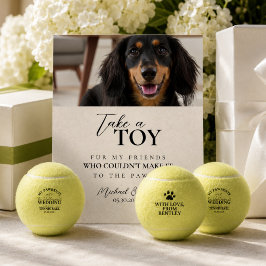 Hunde-Foto-Hochzeits-Tennisball-Gunstbezeugung Sockelschild