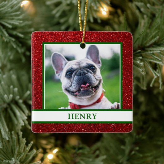 Hunde-Foto Keramikornament (Baum)