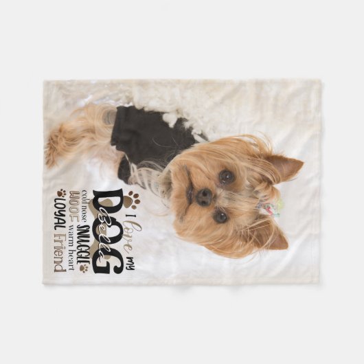 Hunde Foto LIEBE MEIN HUND Personalisierte Word Ku Fleecedecke (Vorderseite (Horizontal))