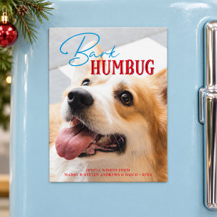 Hunde-Foto Lustiges Bellen Humbug Weihnachten Magnetkarte