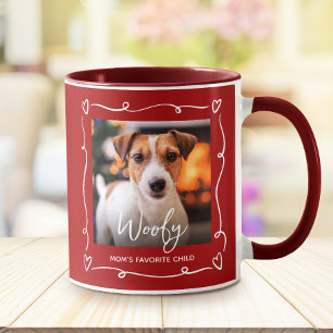 Hunde-Foto Mamas Lieblingskind Herzen Doodle Rot Tasse