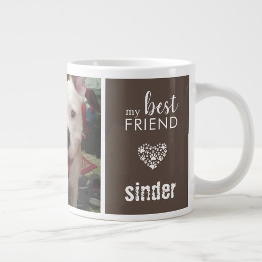 Hunde Foto mein bester Freund Jumbo-Tasse (Rechts)