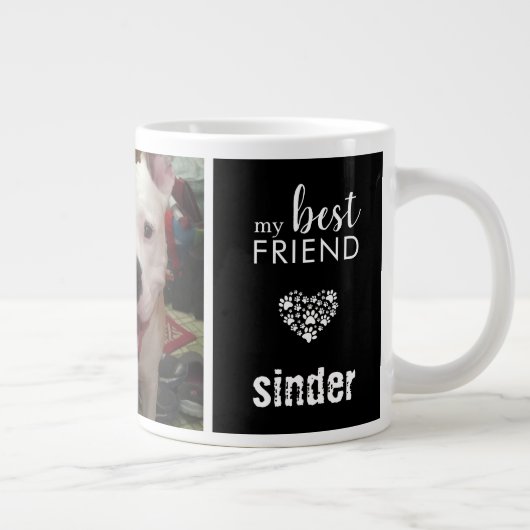 Hunde Foto mein bester Freund Schwarz Jumbo-Tasse (Rechts)