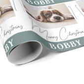 Hunde Foto Minimalistisch Frohe Weihnachten Modern Geschenkpapier (Rolleneckpunkt)