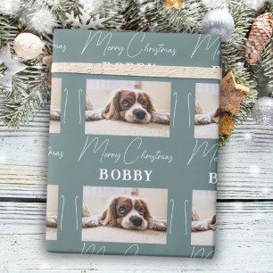 Hunde-Foto Minimalistisches Frohe Weihnachten Haus Geschenkpapier