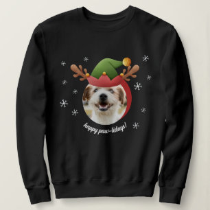 Hunde Foto mit Elf Reindeer Antler Hat Weihnachten Sweatshirt