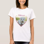 Hunde Foto Name Heart Dog Eigentümer T - Shirt (Vorderseite)