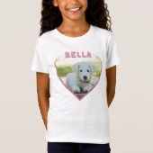 Hunde Foto Name Rosa Herz T - Shirt (Vorderseite)