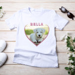 Hunde Foto Name Rosa Herz T - Shirt<br><div class="desc">Hunde Foto Name Rosa Herz T - Shirt. Ein Foto in Herzform. Es ist ein toller T - Shirt für ein Mädchen mit Hund.</div>