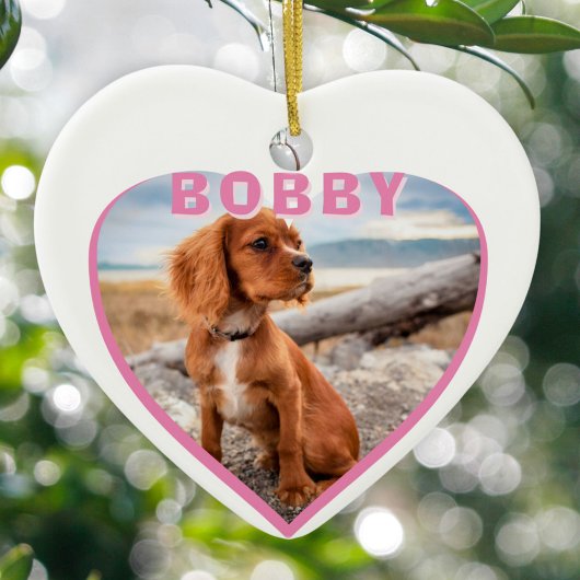 Hunde Foto Name Rosa Herzhundebesitzer Keepake Keramik Ornament
