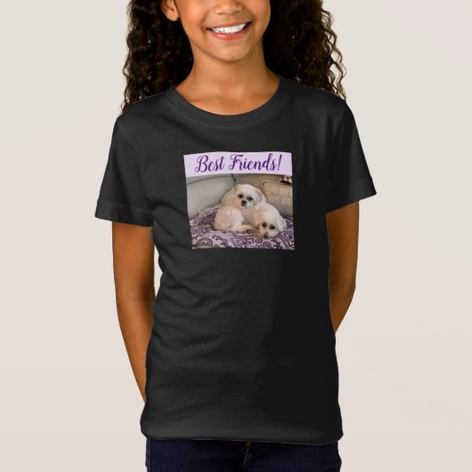 Hunde Foto Niedlich maltesisch und Shih Tzu T-Shirt (Vorderseite)