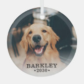 Hunde-Foto Ornament Aus Glas (Vorderseite)