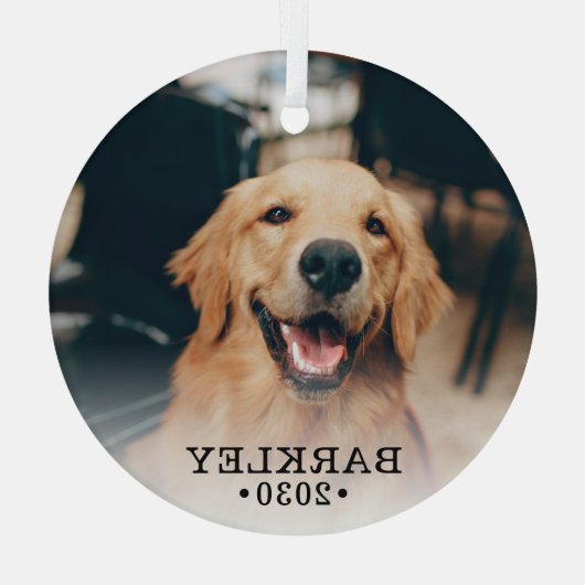 Hunde-Foto Ornament Aus Glas (Rückseite)