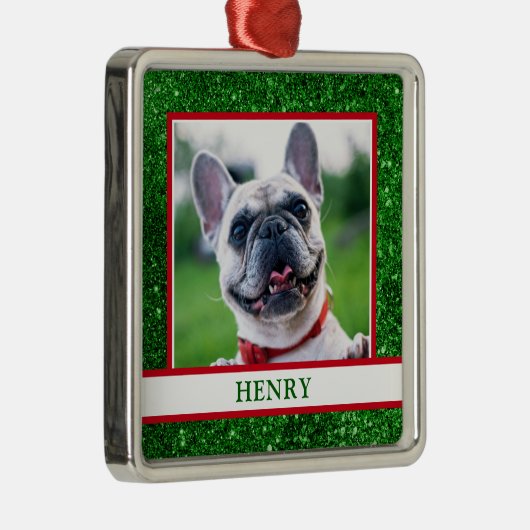 Hunde-Foto Ornament Aus Metall (Rechts)