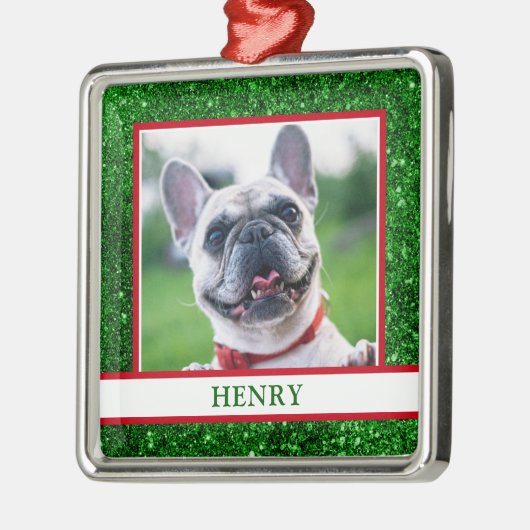 Hunde-Foto Ornament Aus Metall (Links)