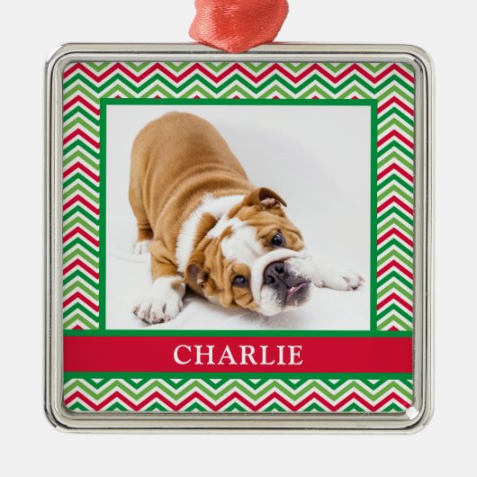 Hunde-Foto Ornament Aus Metall (Vorne)