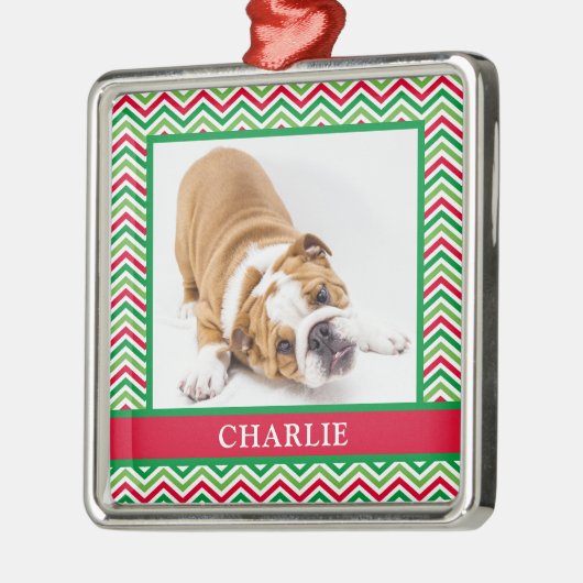Hunde-Foto Ornament Aus Metall (Links)