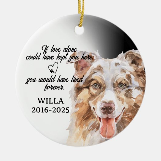 Hunde-Foto-Ornament, Hundedenken, Australischer Keramik Ornament (Vorne)