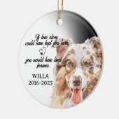 Hunde-Foto-Ornament, Hundedenken, Australischer Keramik Ornament (Links)