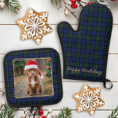 Hunde Foto Personalisiert Moderner Rustikaler Urla Ofenhandschuh & Topflappen-Set