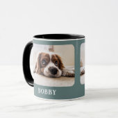 Hunde Foto Pet Minimalistisch Grün Frohe Weihnacht Tasse (Vorderseite Links)