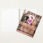 Hunde Foto Rosa Ribbon Chic Goldener Glitzer Name Planer (Anzeige)