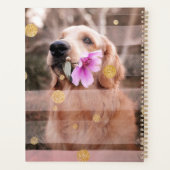 Hunde Foto Rosa Ribbon Chic Goldener Glitzer Name Planer (Rückseite)