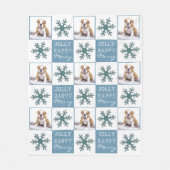 Hunde Foto Typografie Snowflake Weihnachten Fleecedecke (Vorderseite)