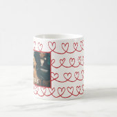 Hunde Foto und Name Red Hand Gezeichnet Herz Muste Kaffeetasse (Mittel)