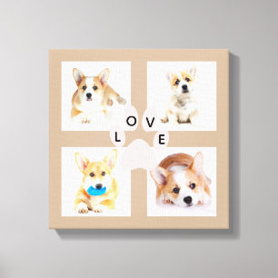 Hunde-Foto und Pfotenabdruck College 4 Instagram-B Leinwanddruck