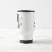 Hunde Foto verblasst Grenze Personalisiert Name un Reisebecher (Mittel)