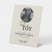 Hunde Foto Wedding Tennis Ball Gefallen Sockelschild (Vorderseite)