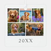 Hunde Foto Weihnachten Ornament Aus Metall (Rückseite)