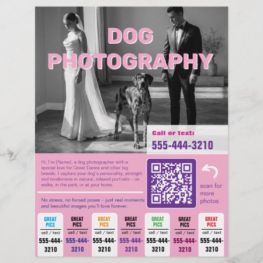Hunde-Fotograf Flyer farbenfroh (Vorne)