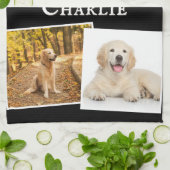 Hunde Fotos Pet Picture Collage Individuelle Name Geschirrtuch (Gefaltet)