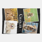 Hunde Fotos Pet Picture Collage Individuelle Name Geschirrtuch (Horizontal)