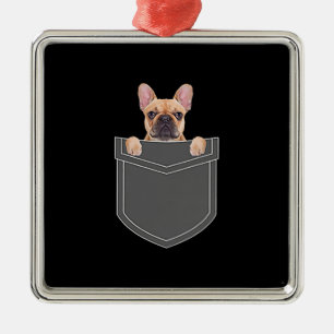 Hunde Französischer Bulldog in meinem Pocket-Bek Ornament Aus Metall