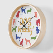 Hunde Freundlich mit verschiedenen Rassen in Farbe Wanduhr (Winkel)