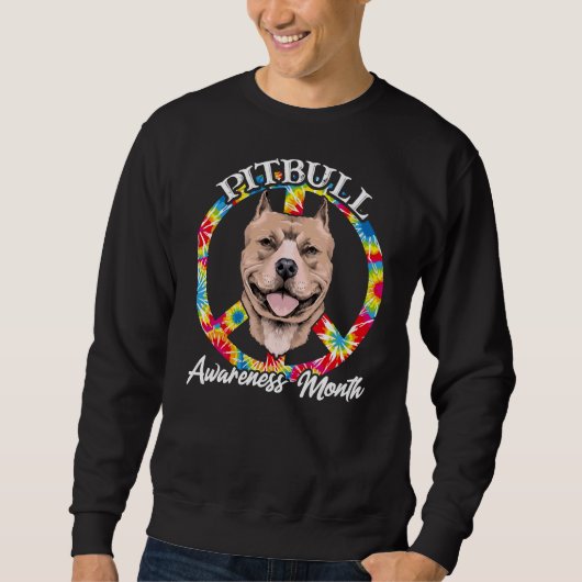 Hunde Frieden Schild Pitbuli Bewusstsein Sweatshirt (Vorderseite)