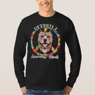 Hunde Frieden Schild Pitbuli Bewusstsein T-Shirt