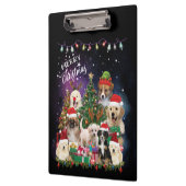 Hunde frohe Weihnachts-Light-Zwischenablage Klemmbrett (Links)