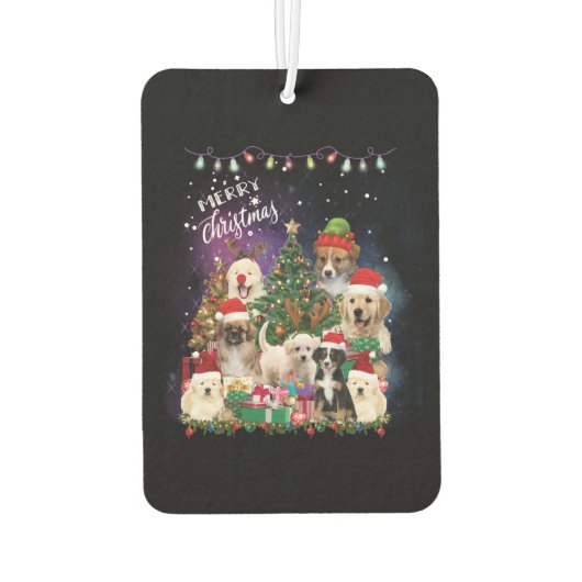 Hunde frohe Weihnachtslicht Autolufterfrischer (Rückseite)