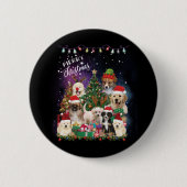 Hunde frohe Weihnachtslicht Button (Vorderseite)