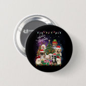 Hunde frohe Weihnachtslicht Button (Vorne & Hinten)