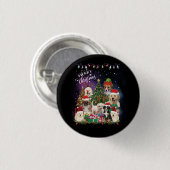 Hunde frohe Weihnachtslicht Button (Vorne & Hinten)