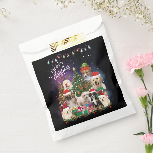 Hunde frohe Weihnachtslicht Geschenktütchen (Versiegelt)
