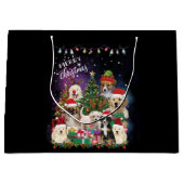 Hunde frohe Weihnachtslicht Große Geschenktüte (Vorderseite)
